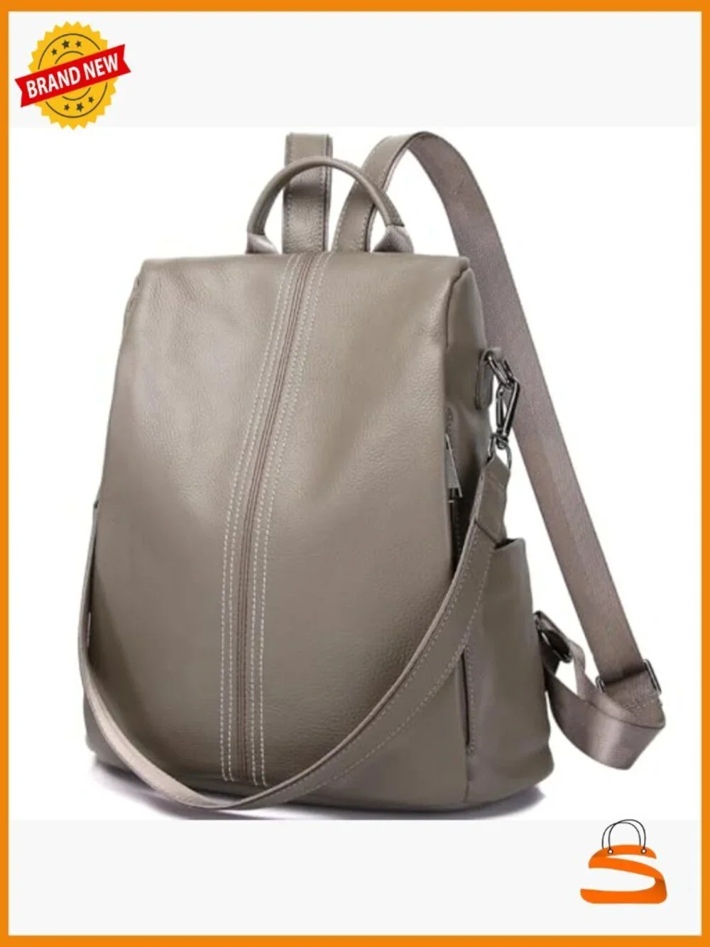 Genuine Leather Backpack Purse Daypack Shoulder Bag Anti-Theft Travel